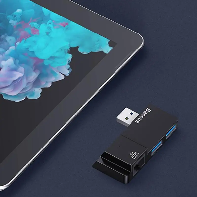 Baseus USB 3,0 мульти-функциональный хаб 3 в 1 взаимный обмен данными между компьютером и периферийными устройствами с 2 портами(стандарт 3,0+ RJ45 концентратор USB LAN переходник для Surface Pro для всей поверхности RT серии