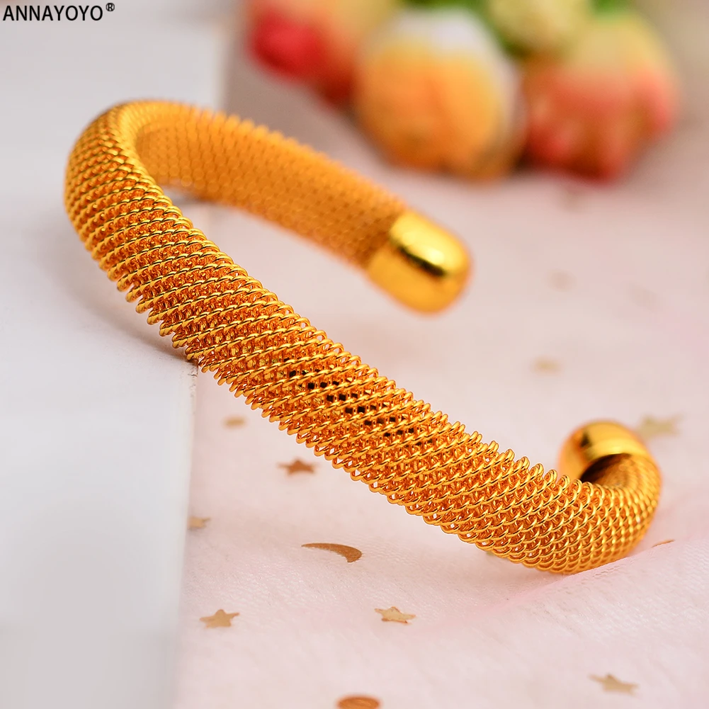 Annayoyo 1 шт. 24K Браслеты &quotДубай&quot эфиопские ювелирные браслеты для женщин