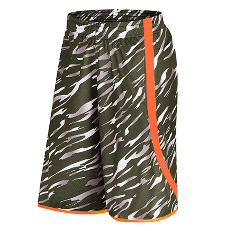 Свободные летние камуфляжные полосатые дышащие шорты до колена с карманами для