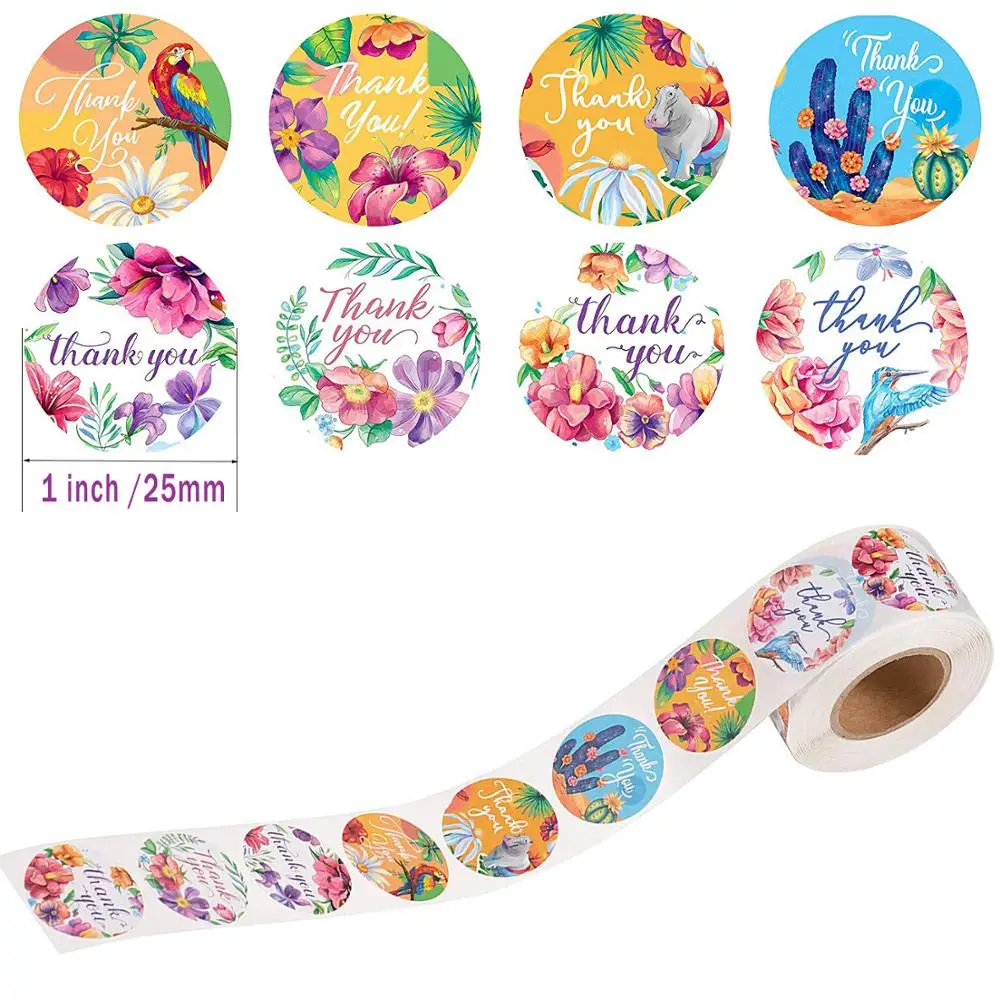 500 шт. бирки прекрасный мультфильм бумажные украшения спасибо стикер s кактус