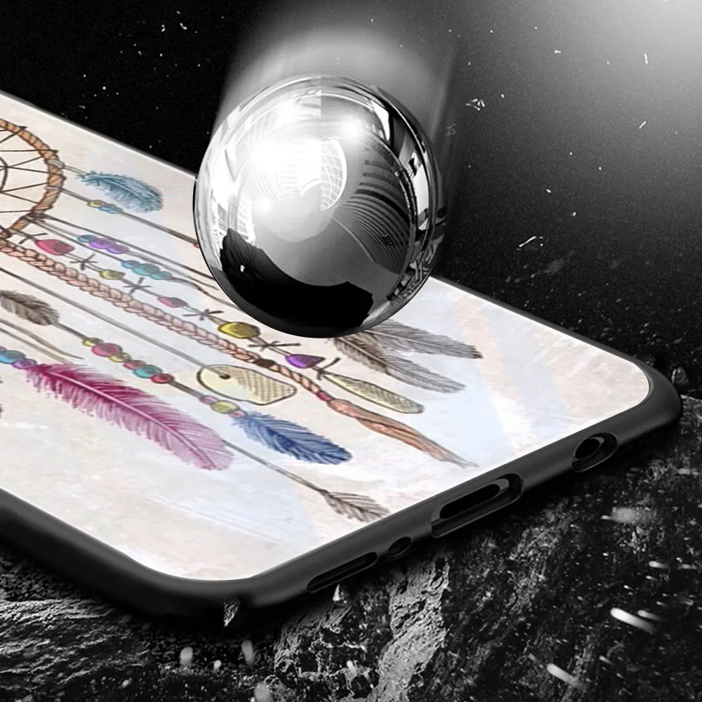 

Case For Samsung A50 A70 A21S A51 A71 M30 A21 A30 A40 A41 S9 S8 S10 S20 Plus Note 20 Ultra 10 Glass Phone Cases Dreamcatcher