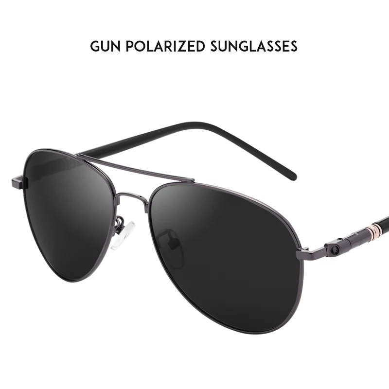 gun polarized Авиационные фотохромные солнцезащитные очки для мужчин Поляризованные для вождения солнцезащитные очки для женщин цвета Изменение солнцезащитных очков пилот Ретро Брендовые очки - Цвет линз: gun polarized