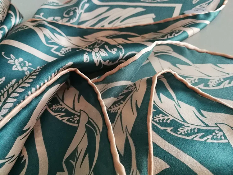 

Women's 100% Pure Silk 12mm Satin Printed Big Square Scarf Wrap Kerchief 108cm 42.5" WJ057