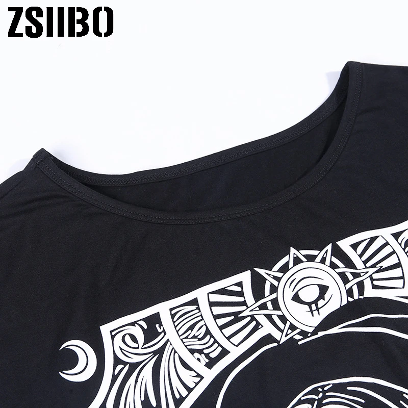 InsGoth женская футболка черная свободная готика гранж панк|Футболки| |