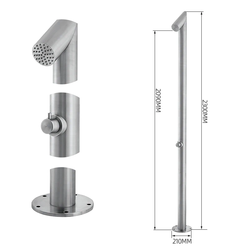 outdoor faucet A06 Напольный смеситель для душа Матовый никель открытый смеситель для душа отдельно стоящий для ванной душевая колонна для пляжа сауна кран для душа комплект - Цвет: outdoor faucet A06