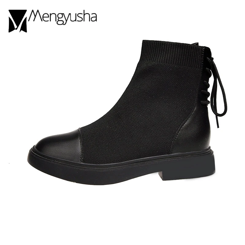 Ботинки martin с перекрестной шнуровкой женские короткие ботильоны Лоскутные