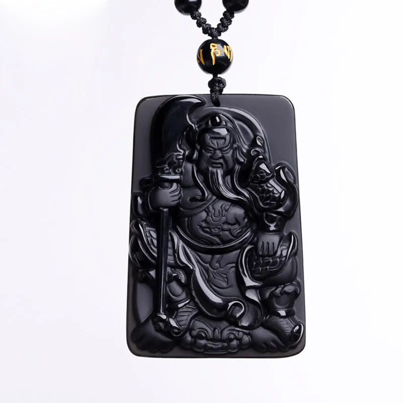 

Кулон из натурального обсидиана, нефрита, ювелирные изделия, амулет на удачу доминирующий кулон, Нефритовое ожерелье, ювелирные изделия из ...