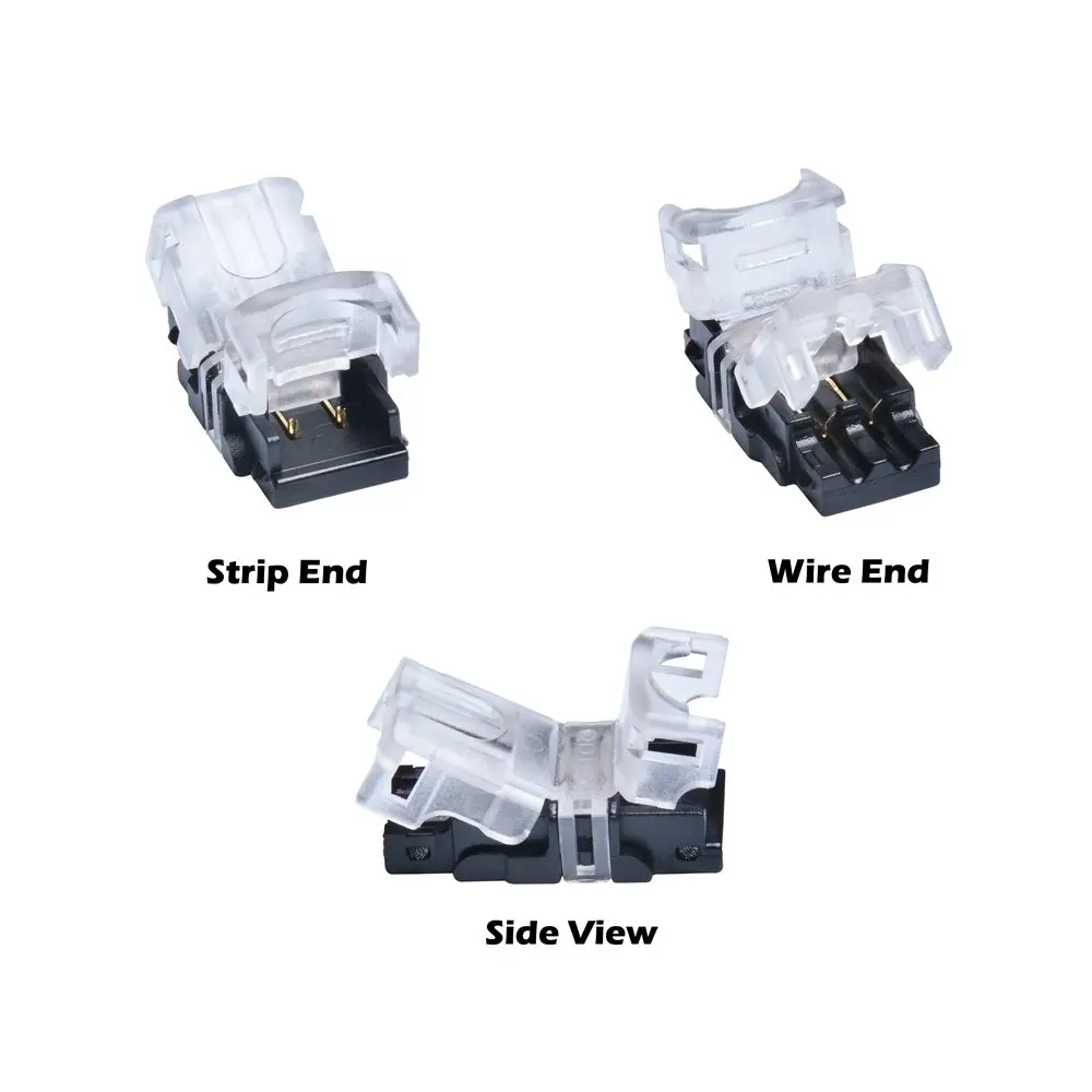 Разъем для светодиодной ленты 8 мм 2 контакта водонепроницаемой одноцветной