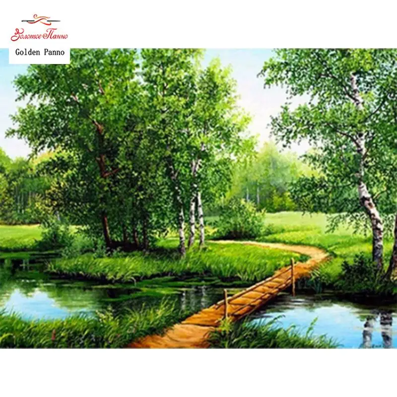 Diamond Mosaic Summer Landscape 5D DIY Diamond Painting Embroidery Cross Stitch Rhinestones Full Square Scenic Decor Home