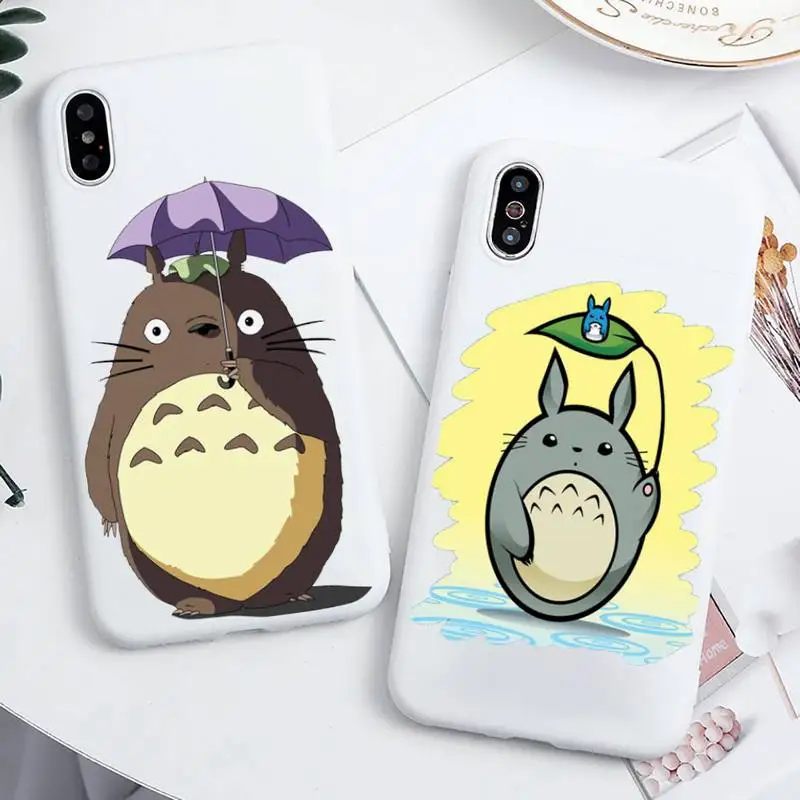

Cartoon Ghibli Miyazaki Totoro Phone Case Candy Color for iPhone 11 12 mini pro XS MAX 8 7 6 6S Plus X 5S SE 2020 XR cover funda