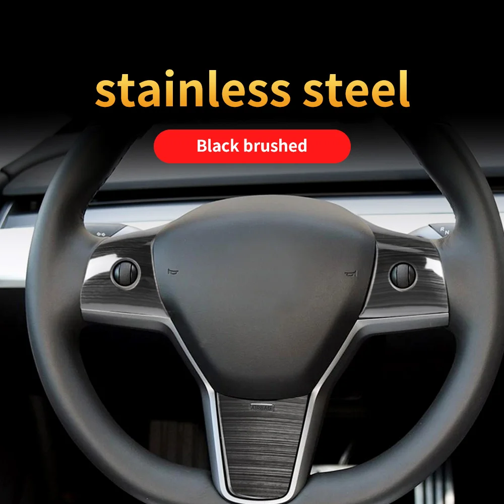 Автомобильная наклейка на руль для Tesla Model 3 серии 2017 2019 декоративная Обложка