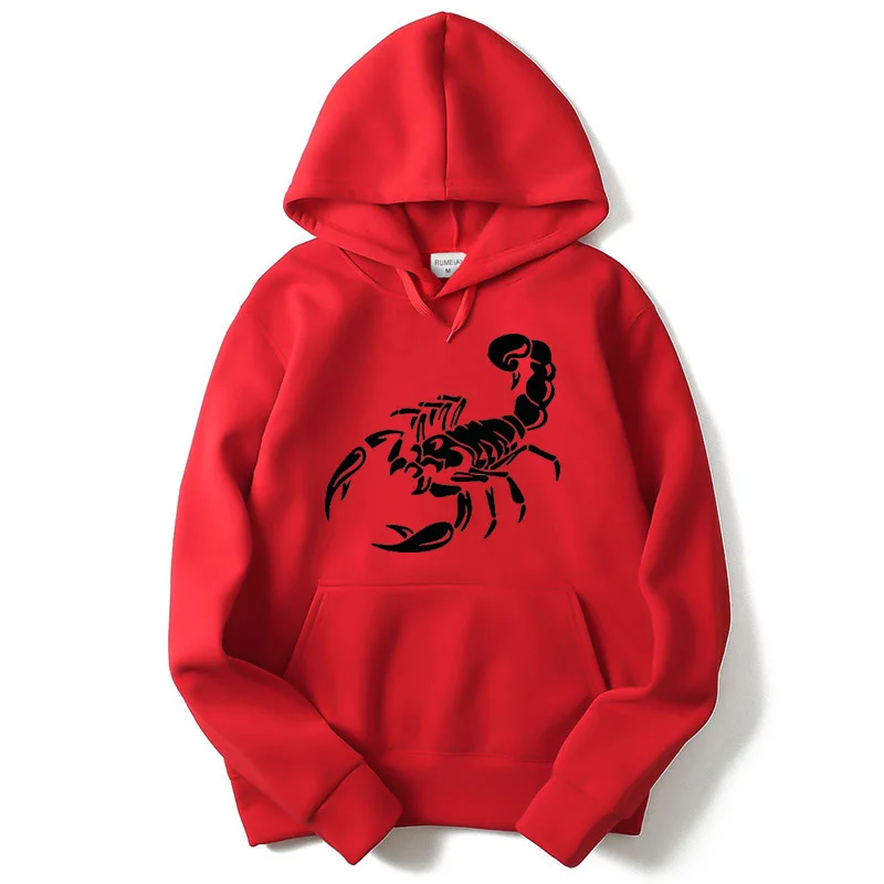 

2021 Men's hoodie fleece Scorpion print hooded custom men's sweatshirt Fashion Hipster Sportsuit mens hoodie streetwear