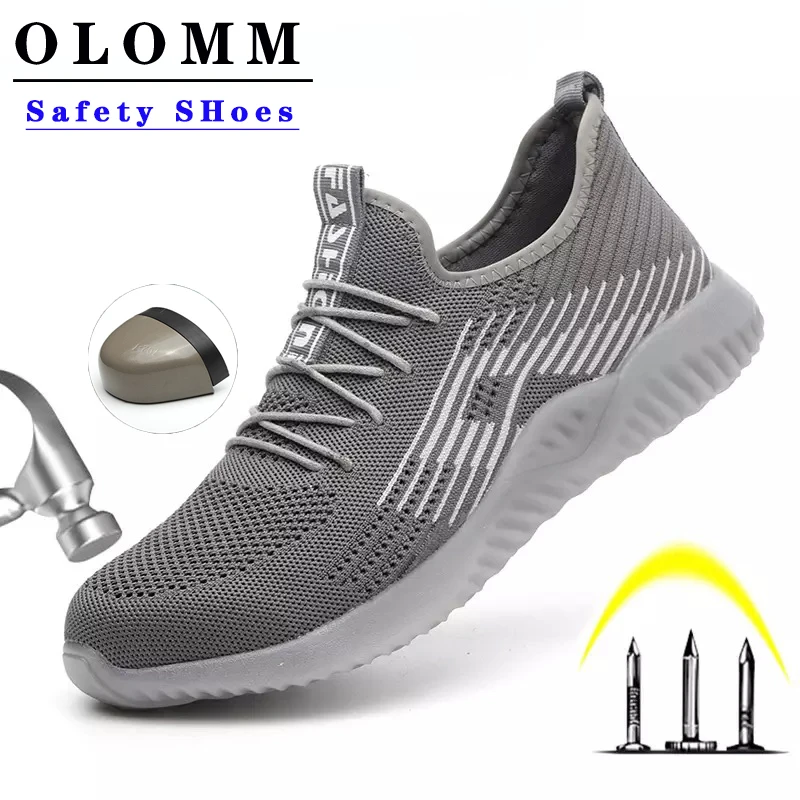 OLOMM/дышащая защитная Рабочая обувь для мужчин мужские ботинки со стальным носком