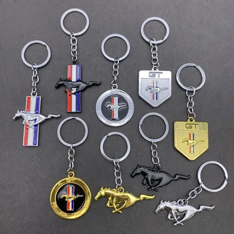 Металлический автомобильный брелок с эмблемой лошади объемный для ключей Ford Mustang
