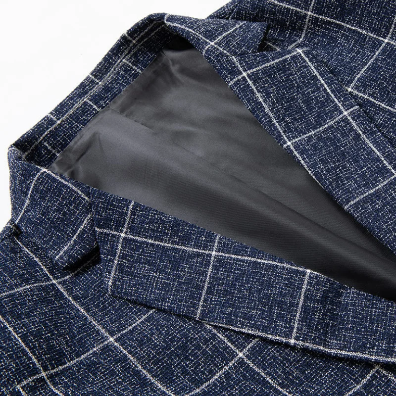 Осень 2021 модный клетчатый Блейзер мужской повседневный костюм пальто костюмы на