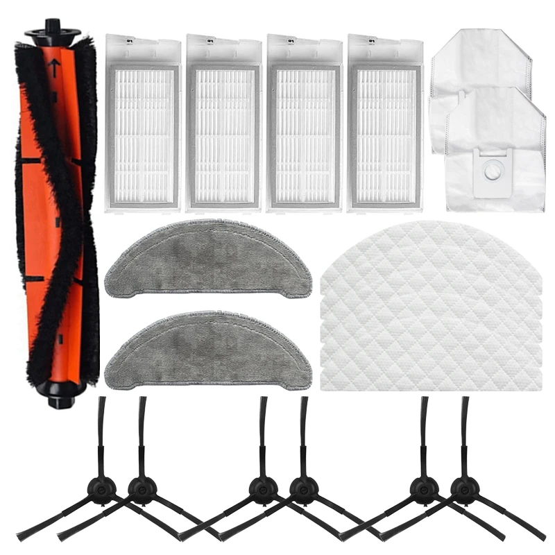 

Mops Cloth Map Dust Bags Rolling Main Brush Side Brush HEPA Filter For Roidmi EVE Plus Robot Vacuum Cleaner Parts