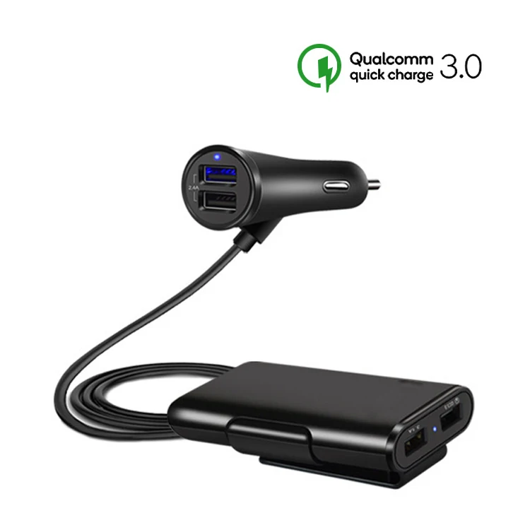 Автомобильное зарядное устройство с 4 USB портами 3 0 футов|Зарядные устройства для