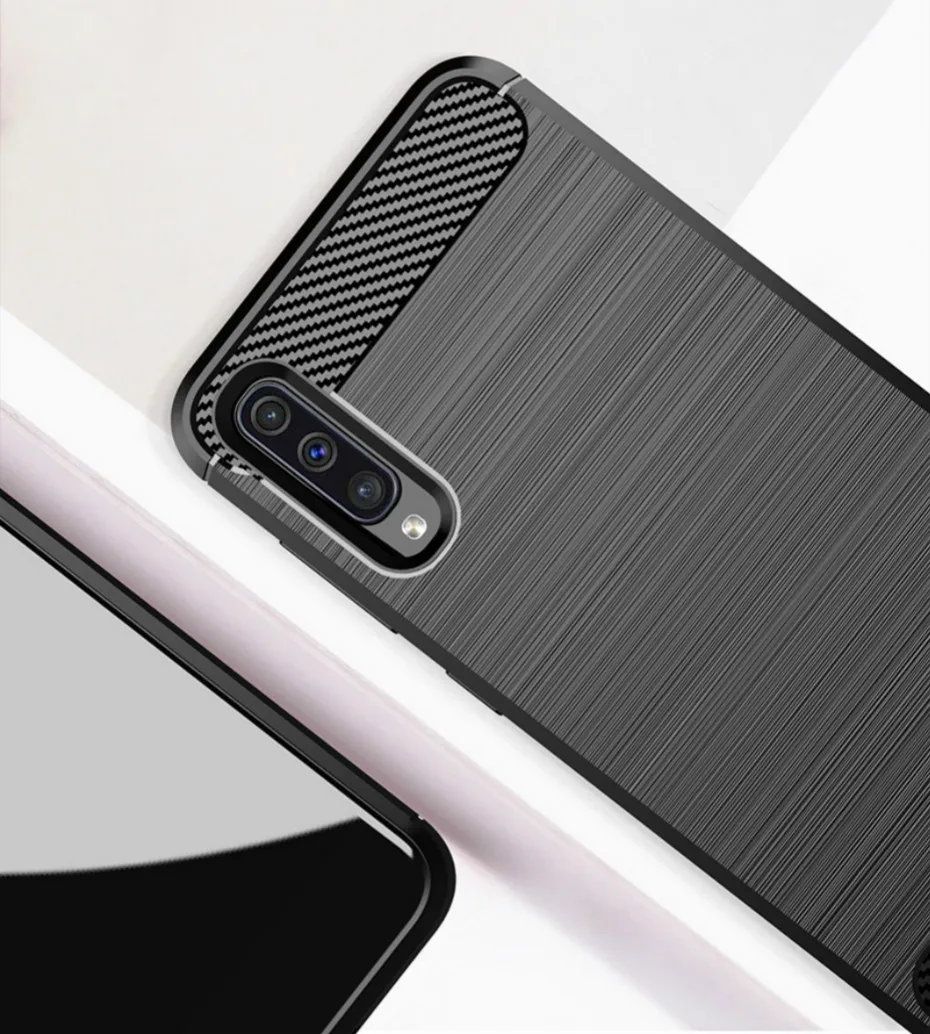Чехол для телефона для samsung Galaxy A50S защита из углеродного волокна узор силиконовый Ударопрочный Мягкий