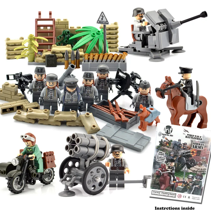Новые блоки ww2, военные армейские, армейские наборы, фигурки, строительные блоки, игрушки для мальчиков, для детей, США, России Великобритании