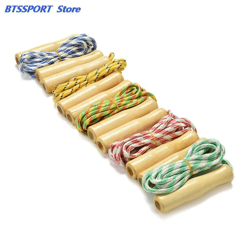 Скакалка для детей разные цвета деревянная ручка игрушка тренировки м 2 4 | Спорт и