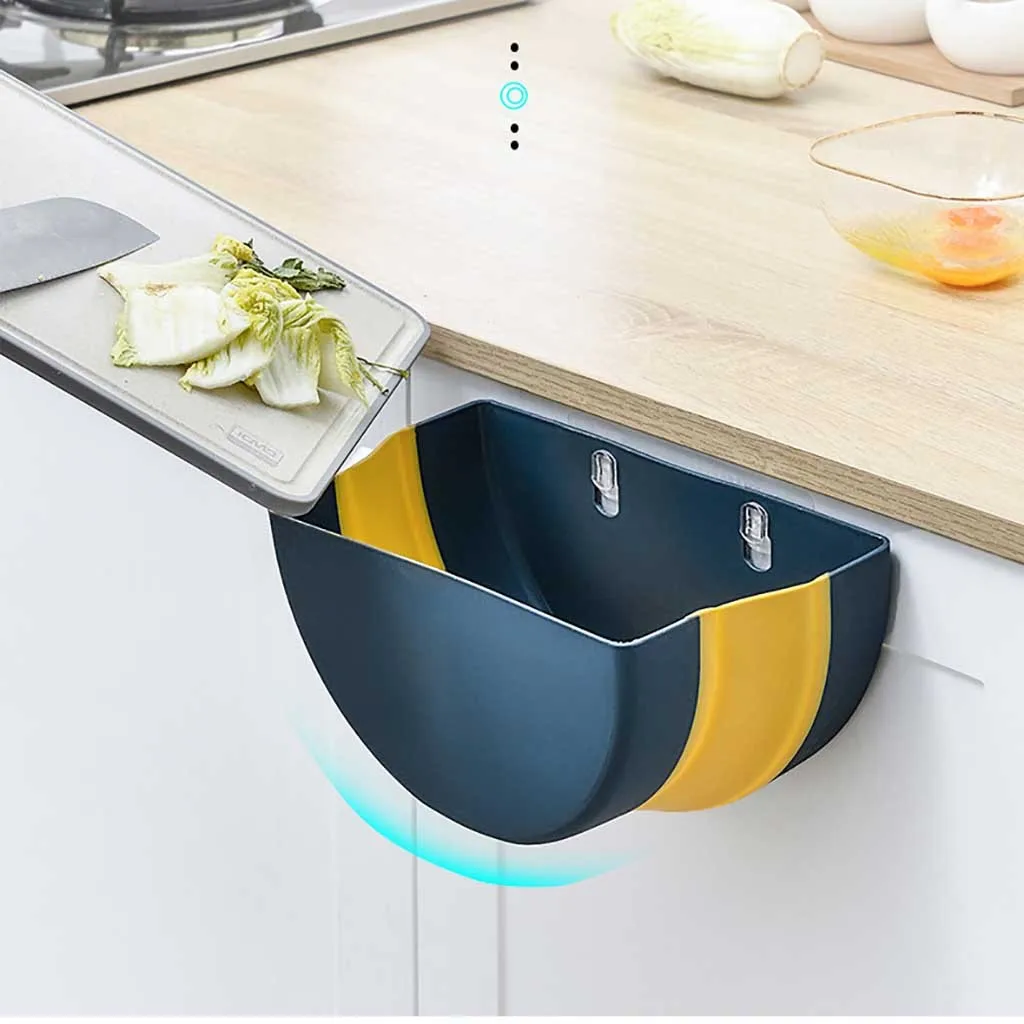 Multifunction Folding Waste Bin Kitchen Cabinet Door Hanging Trash Can Wall Mounted Trashcan Car Toilet #30 | Дом и сад