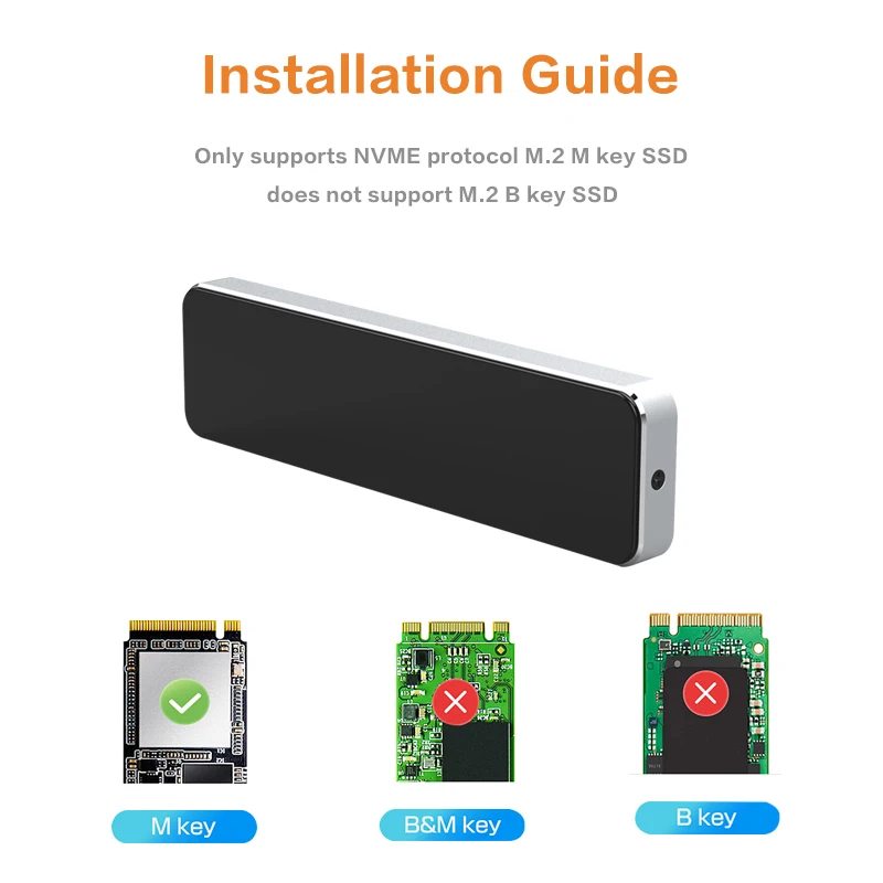NVME PCIE usb3.1 корпус для жесткого диска M.2 на USB Type C 10 Гбит/с портативный внешний SSD |
