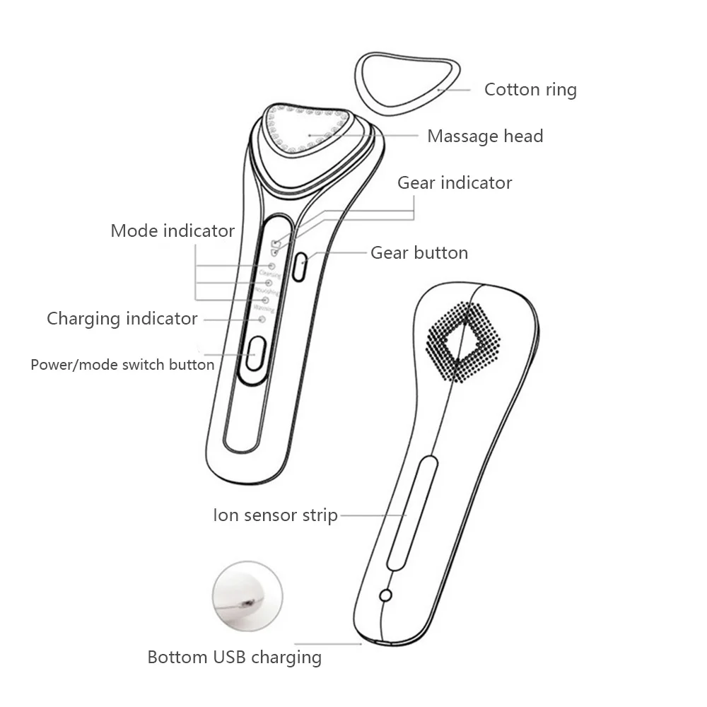 Ультразвуковой для подтяжки кожи лица Теплый Горячий терапевтический массажер