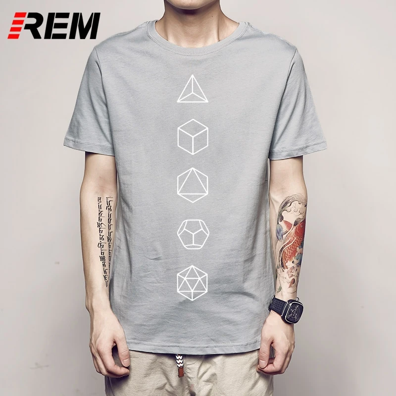 Футболка REM мужская с круглым вырезом модная тенниска винтовым принтом в виде