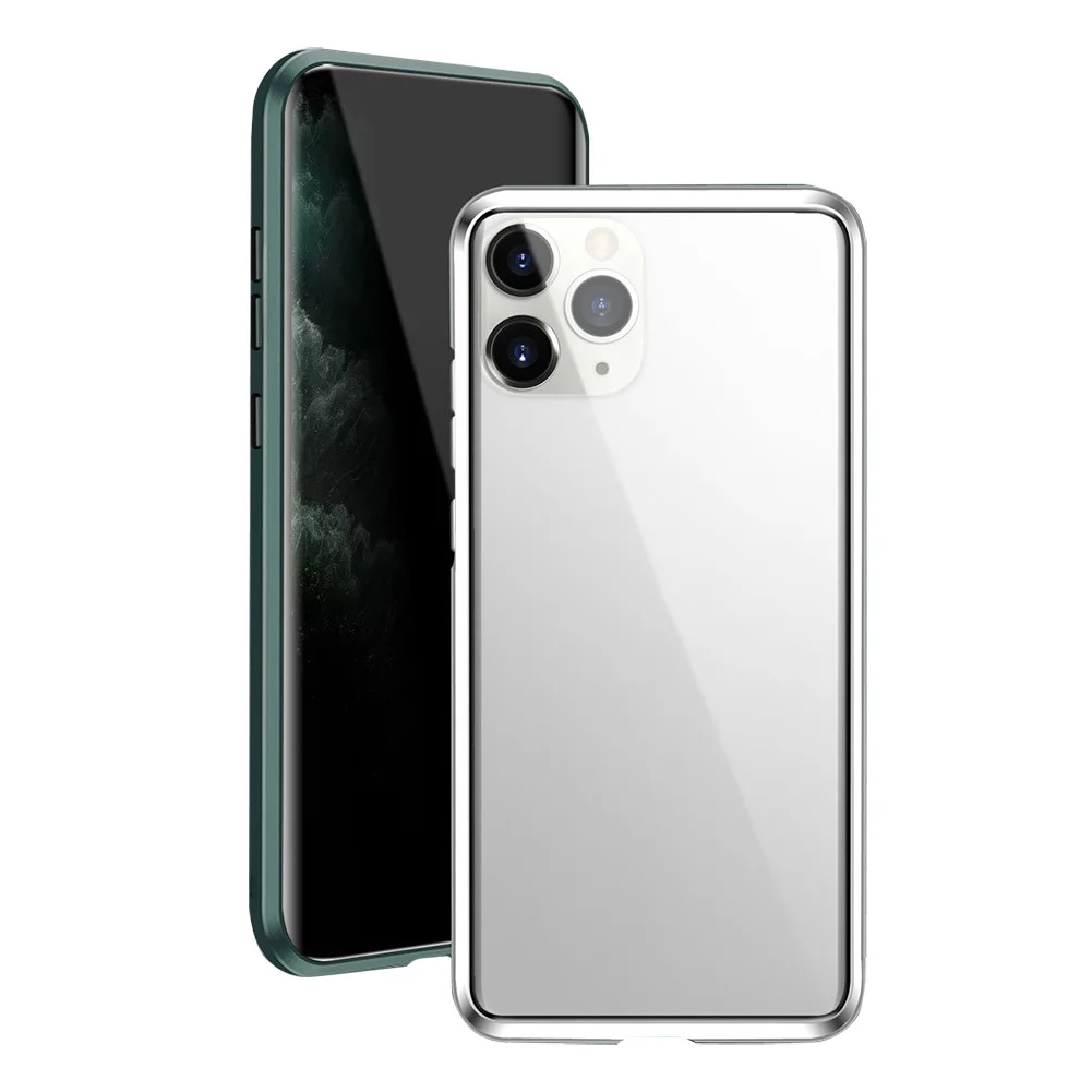 dropshipping double side magnetic privacy protection phone case cover for iphone 11 pro max anti scratch magnetic phone case free global shipping