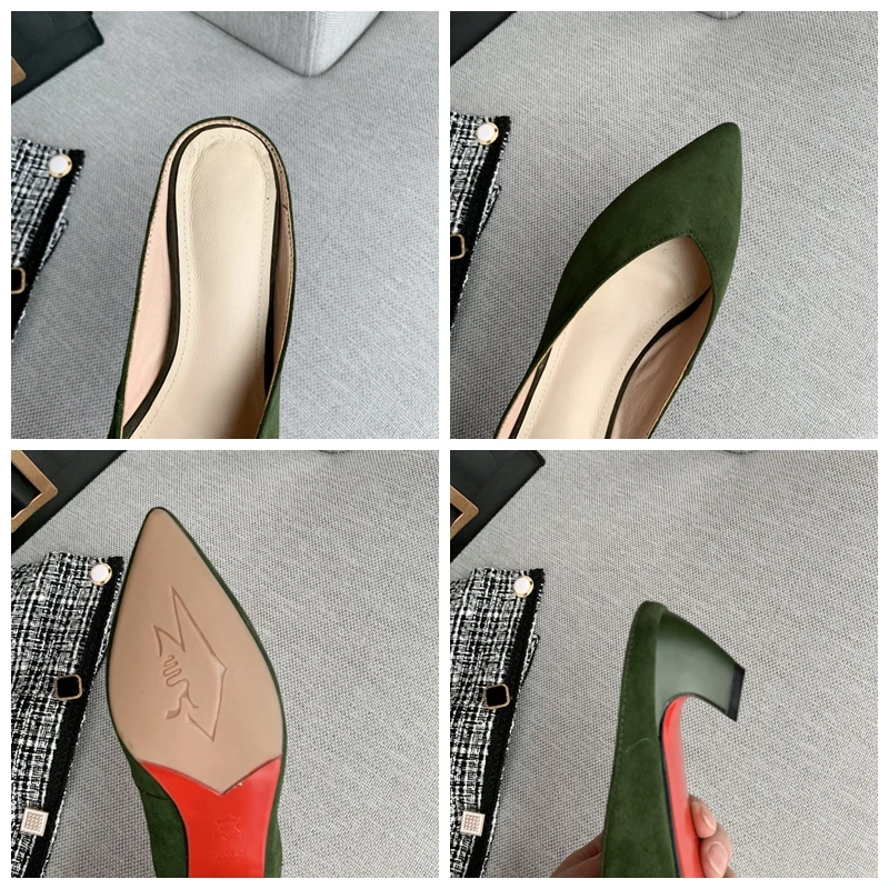 

SIMLOVEYO Female Summer Concise Slippers Pointed Toe 4cm Strange Heels Slip on size 34-39 Black Elegant Casual Party B1892