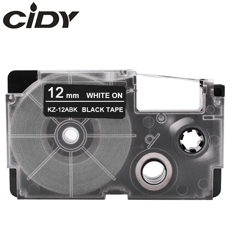 Этикетка CIDY 1 шт. XR-12WE совместимый черный на белом 12 мм объектива с оптическими зумом Casio запечатанных лент для XR12WE XR 12WE для EZ принтеры KL-60-L KL-60SR KL-170 KL-100 - Цвет: 12mm white on black