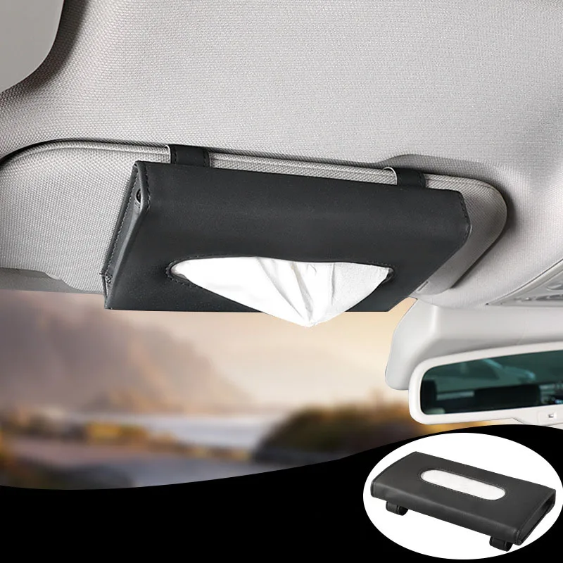 

Car Sunshade Paper Towel Bag Car Leather Drawer Box New Creative Sunroof Hanging Seat Car Storage Bag Auto Accessories