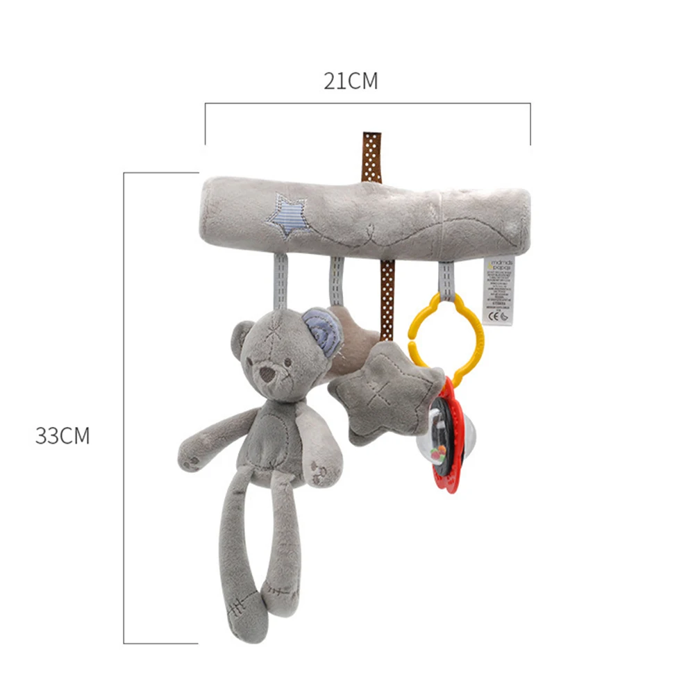 

Baby Rattles With Music Hanging Rabbit Rattle Bear Star Baby Infant Mobile Crib Stroller Plush Toys Can Hang Baby Plush Bed Bell