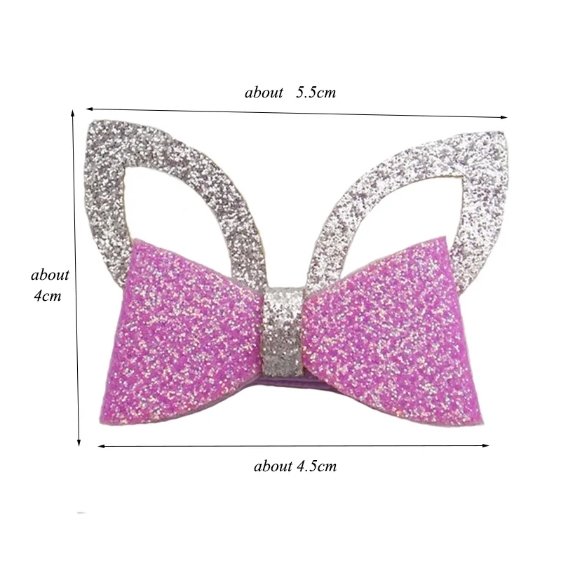 

12pcs Child Headwear Glitter Clips Kids Hair Accessories Cute Glitter Hair Bows Hairpin Girls Ears Hair Clip