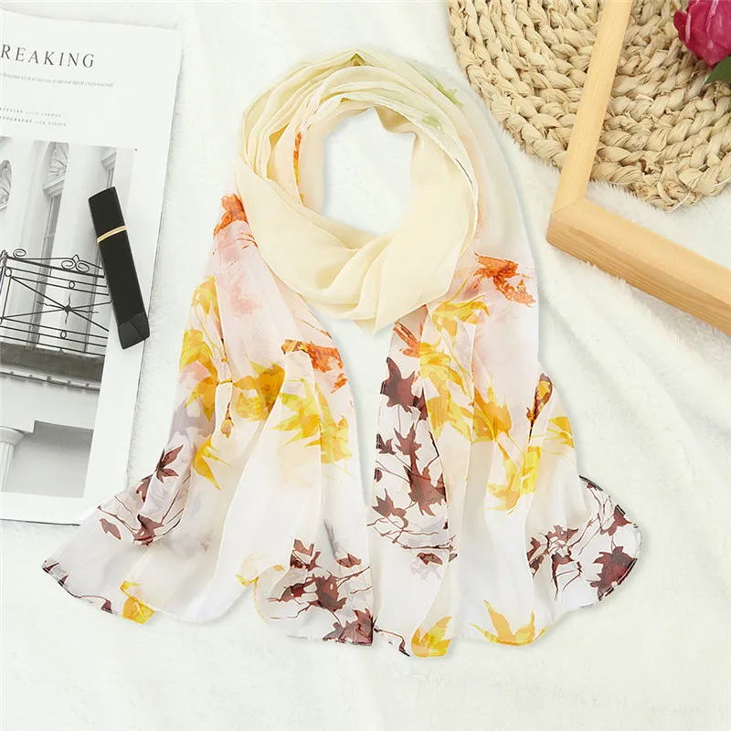 Fashion Women Chiffon Print Long Soft Wrap Ladies Scarf Printed Joker Beach Towel Shawl Scarves @BE |