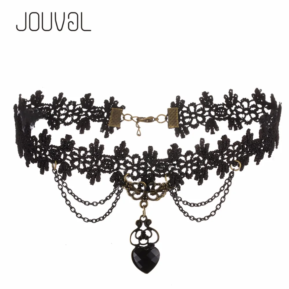 Женское колье чокер с черным кружевом в викторианском стиле|steampunk jewelry|neck choker