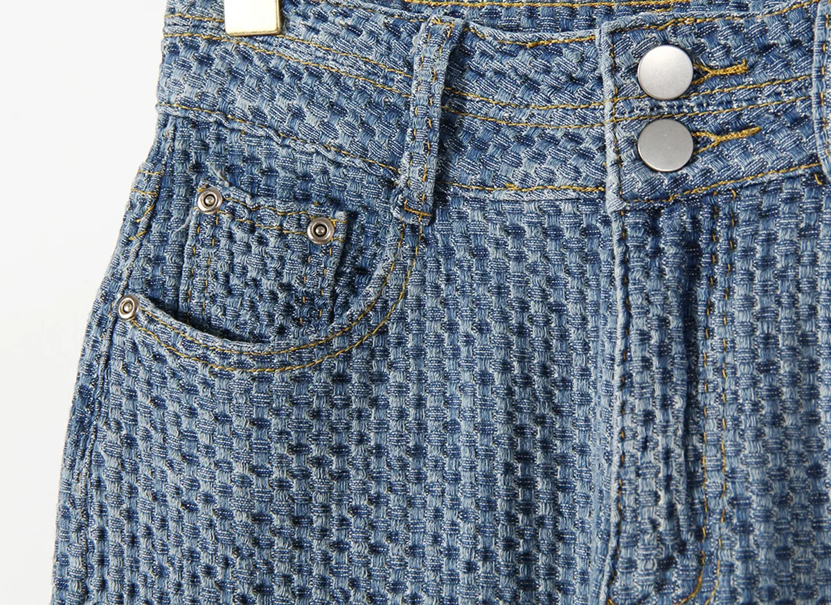 

DEAT 2021 new summer fashion women high waist full length hollow out long jeans street female tide pants WS40205