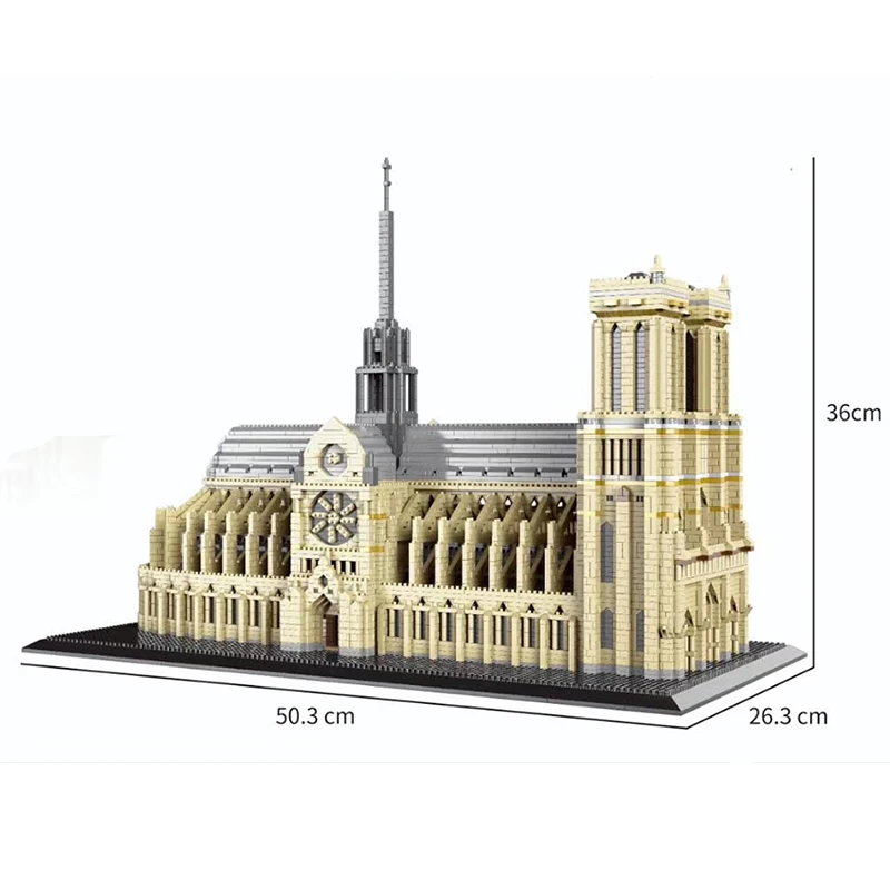 

7380pcs+ Diamond Mini Notre-Dame DE Paris Model Building Blocks Church Architecture Tibet Potala Palace bricks Toys For Children