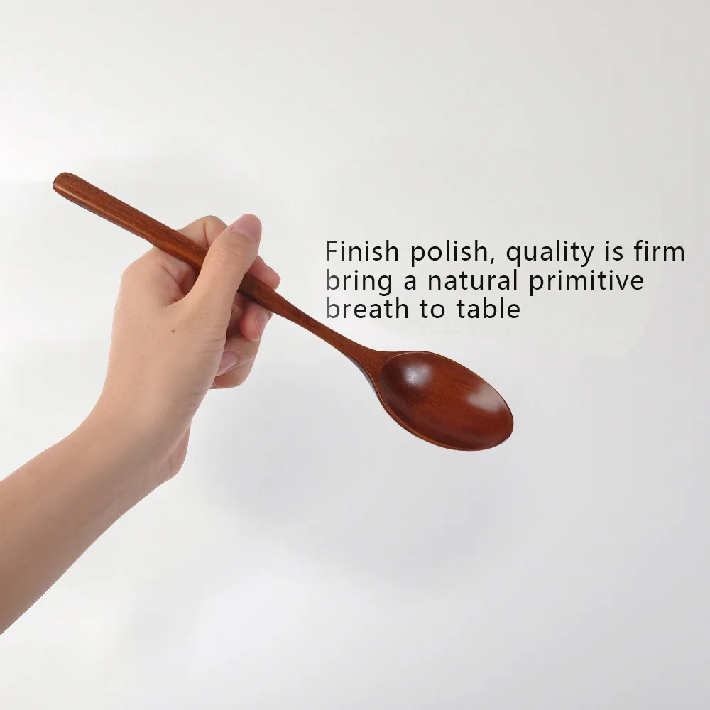 

Natural Wooden Spoon Dinner Kit Rice Soups Utensil Cereal Handmade Home Tableware Dinnerware Cutlery For Kicthen Bamboo Tools