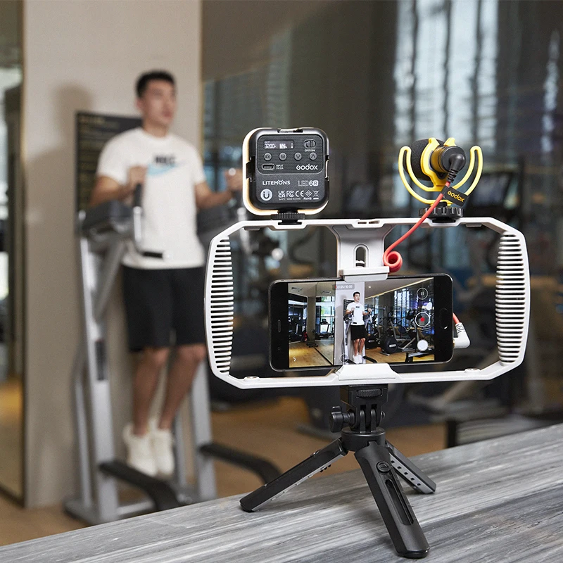 Набор микрофонов Godox VK1 для фотосъемки с подсветкой телефона iPhone13 12 11 Huawei Samsung |