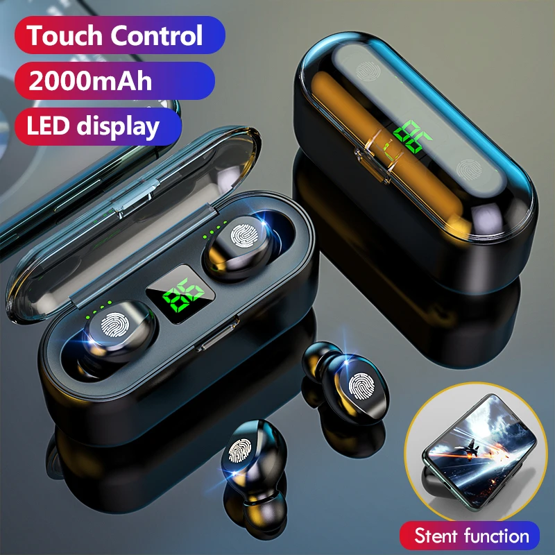

TWS for Bluetooth 5.0 Earphones 2000mAh Charging Box Wireless Headphone 9D Stereo Sports Earbuds HD Call Headset With Microphone