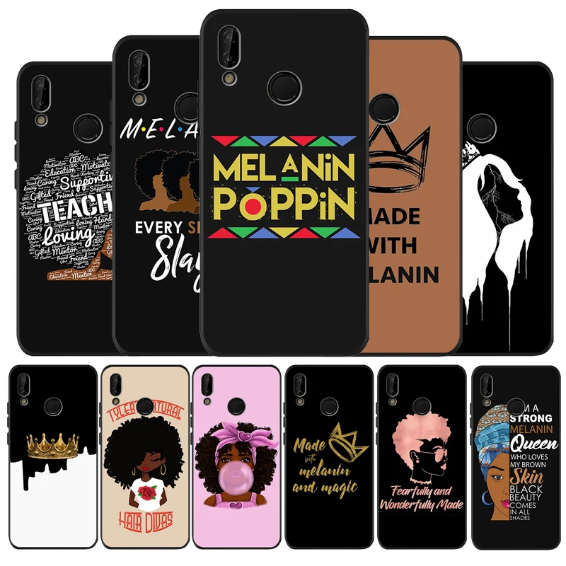Волшебная королева меланин Poppin черный силиконовый мягкий чехол для телефона Huawei