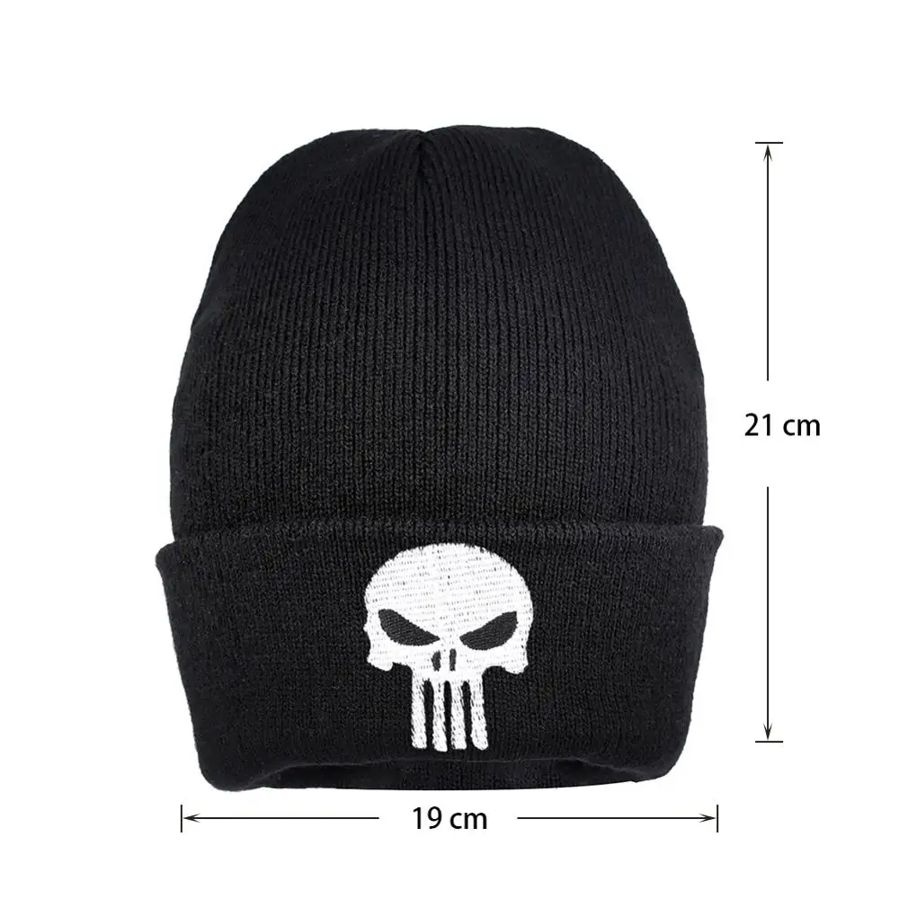 White Knitted Skullies Beanies Ski Warm Winter Pompom Hip-hop Snap Slouch Simple Korean Style Good Elastic Bonnets Baggy Skull | Аксессуары