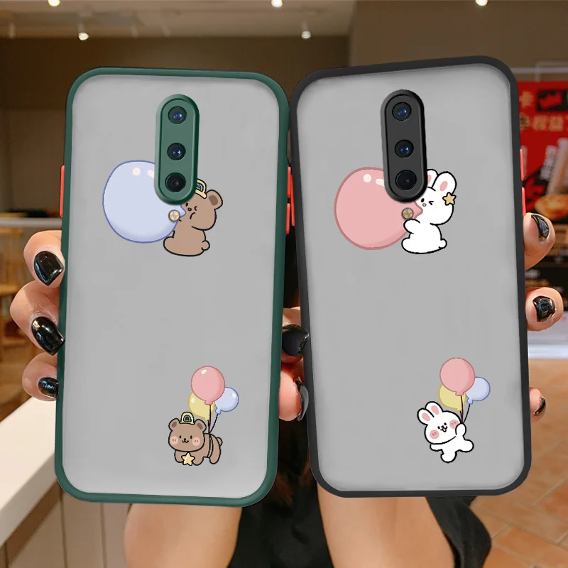 

Pink Balloon Liquid Silicone Soft Case For Oneplus 9 8 7 pro 8T 7T 7T Pro Camera Lens Protection Shockproof Phone Cover Coque