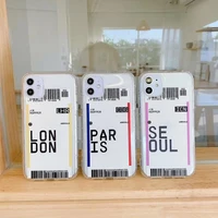 case for iphone 12 mini 7 8 plus 11 pro x xs max ins coque new york los angeles paris london seoul travel city air ticket cover