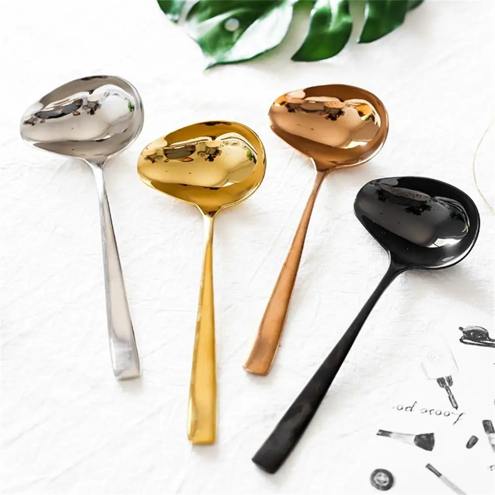 1Pc Sauce Drizzle Spoon with Spout Stainless Steel Soup Ladle Kit Dinnerware Serving Spoon Creative Oil Spoon Kitchen Utensils