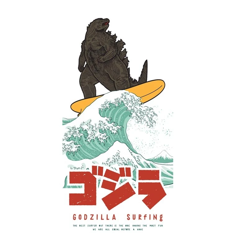 

Japanese cartoon Godzilla monster heat transfer washable patch DIY cartoon dinosaur ironing sticker on clothes for children