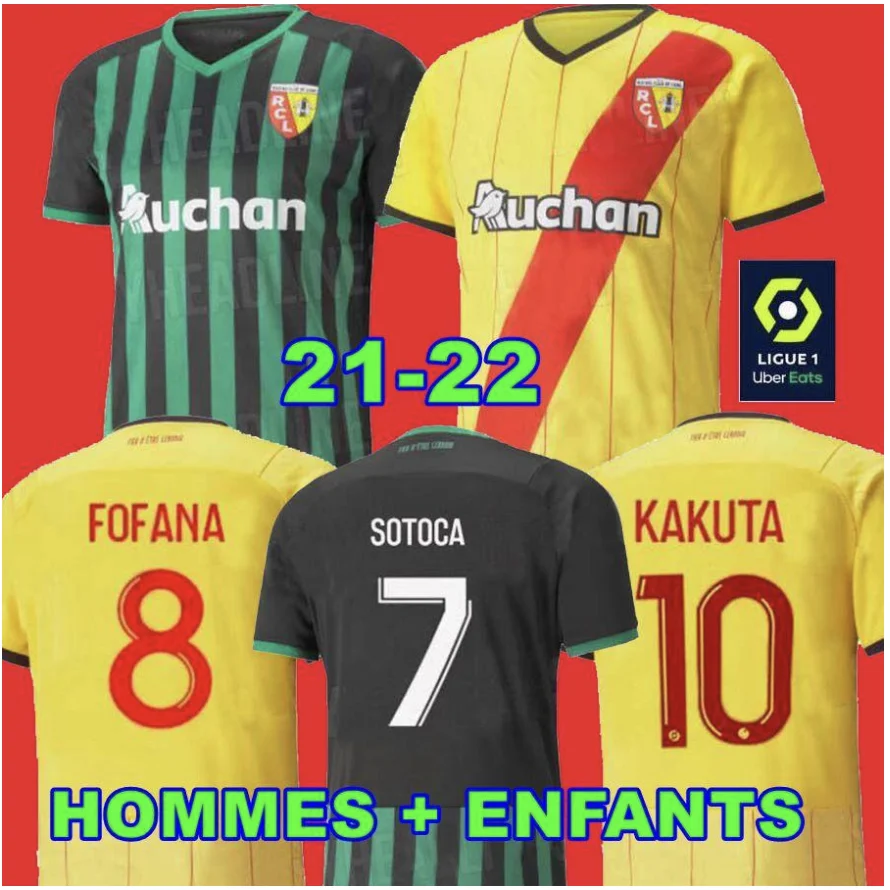 

maillot Lens RC soccer jerseys 21 22 KAKUTA GANAGO SOTOCA FOFANA GRADIT FORTES BANZA CAHUZAC DOUCOURE 2021 2022 RC Lens Football