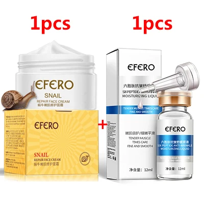 EFERO 1 шт лицо улитки крем отбеливающий дневной крем+ 1 шт Сыворотка для лица против возраста морщин Сыворотка+ 1 шт коллаген крем для глаз ремонт темных кругов - Цвет: style 2