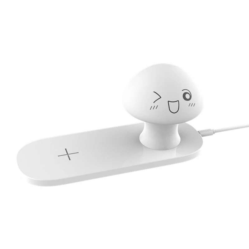 

10W Wireless Charger Cartoon Fast Charging for Iphone 8 X Samsung S9 S10 mix 2s Patted LED Lamp Night with sensor pat